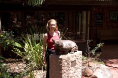 Sarah and the wombat of Woodstock Winery