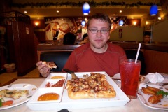 Andy gets confused and orders a family size pizza