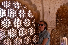 Sarah enjoys the ladies' view of Amber...